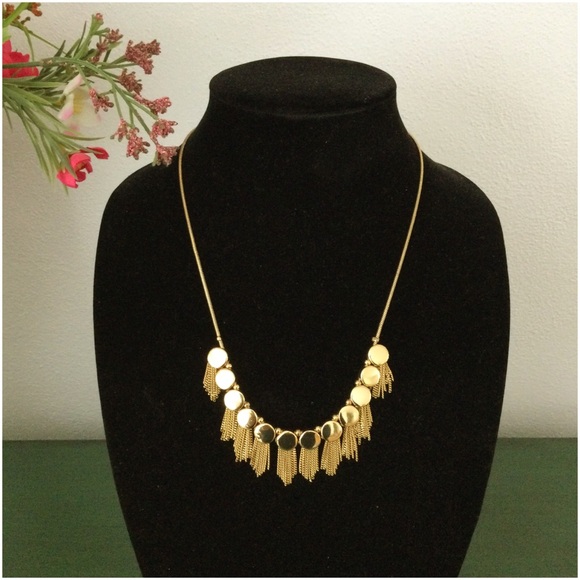 VINCE CAMUTO Gold‑Tone Fringe Statement Necklace – Tribal Core Collection - Picture 3 of 10